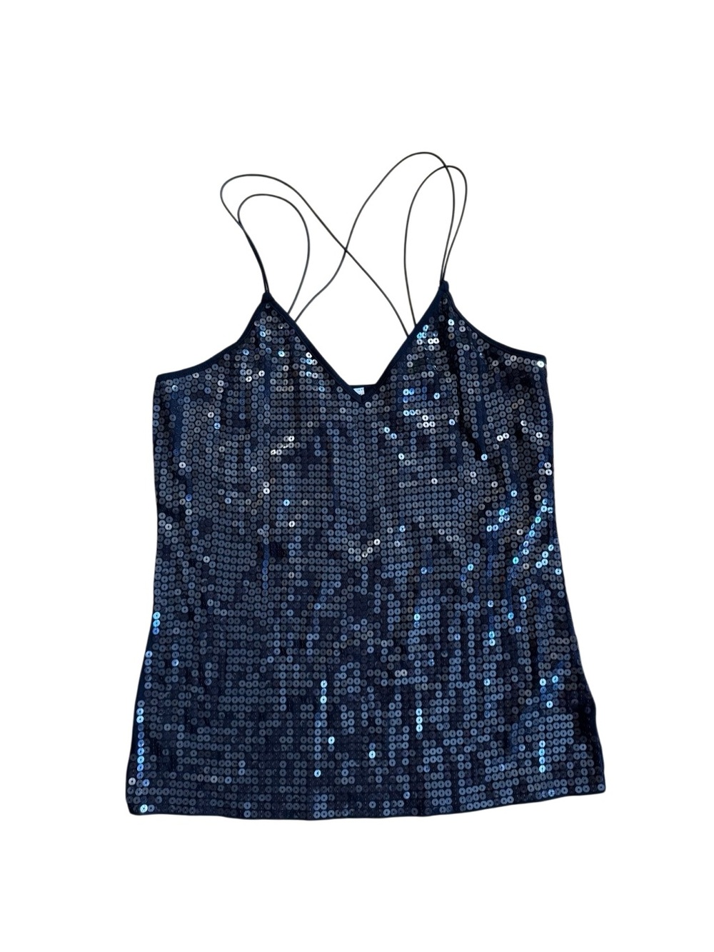 NWT Express Women’s Sequin Tank Top in Black Size Medium